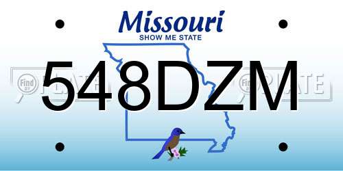548DZM Missouri License Plate