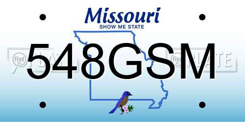 548GSM Missouri License Plate
