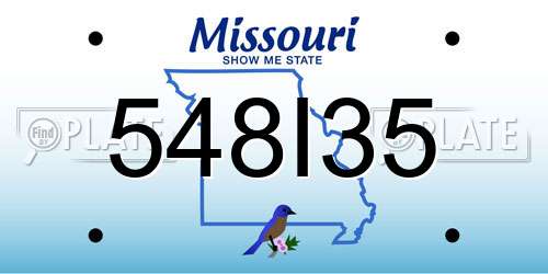 548I35 Missouri License Plate