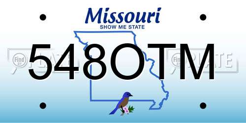 548OTM Missouri License Plate