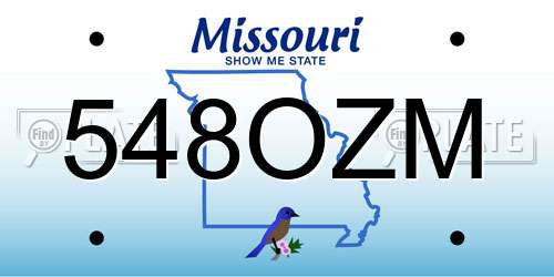 548OZM Missouri License Plate