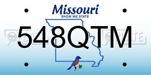 548QTM Missouri License Plate