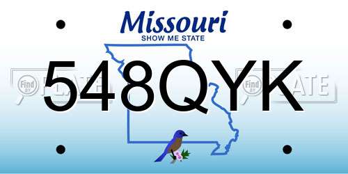 548QYK Missouri License Plate
