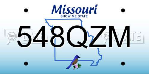548QZM Missouri License Plate