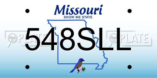 548SLL Missouri License Plate