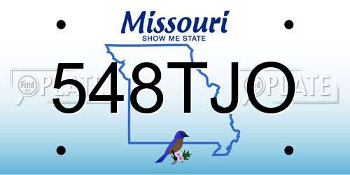 548TJO Missouri License Plate