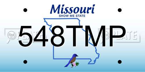 548TMP Missouri License Plate