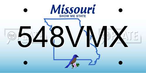 548VMX Missouri License Plate