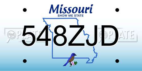 548ZJD Missouri License Plate