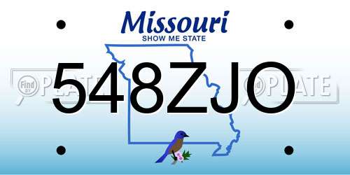 548ZJO Missouri License Plate