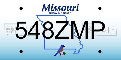 548ZMP Missouri License Plate