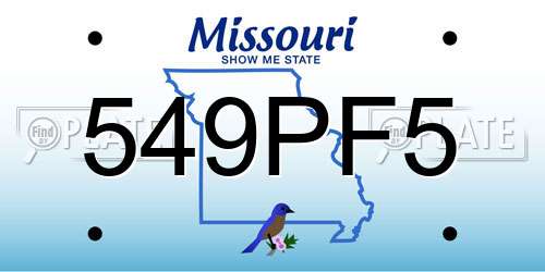 549PF5 Missouri License Plate