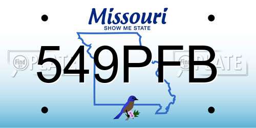 549PFB Missouri License Plate