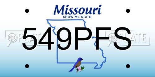 549PFS Missouri License Plate
