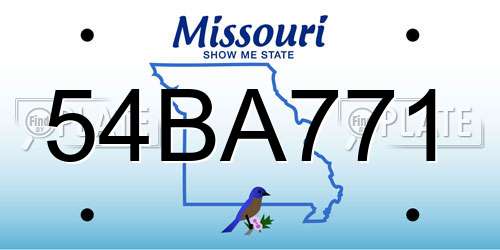 54BA771 Missouri License Plate