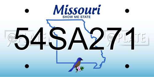 54SA271 Missouri License Plate