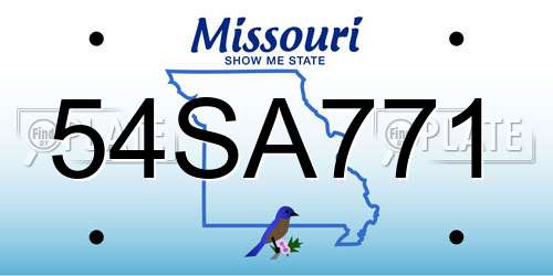 54SA771 Missouri License Plate