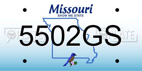 5502GS Missouri License Plate