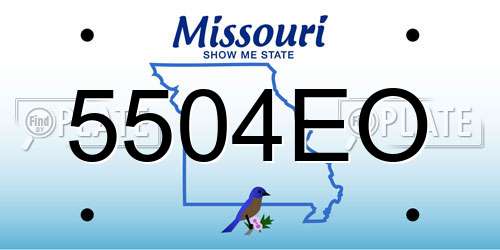 5504EO Missouri License Plate