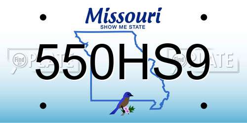 550HS9 Missouri License Plate