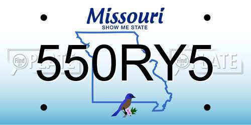550RY5 Missouri License Plate