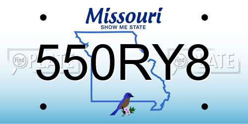 550RY8 Missouri License Plate