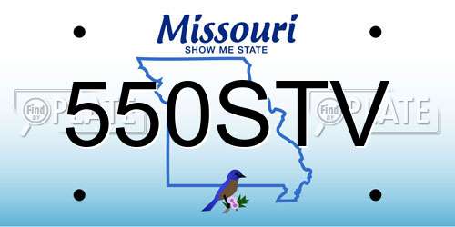 550STV Missouri License Plate