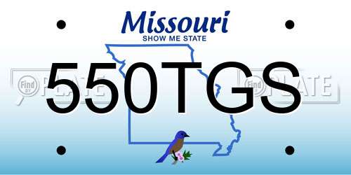 550TGS Missouri License Plate