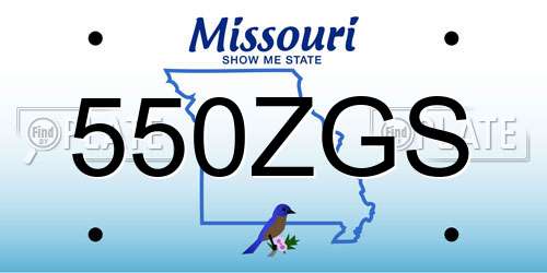 550ZGS Missouri License Plate