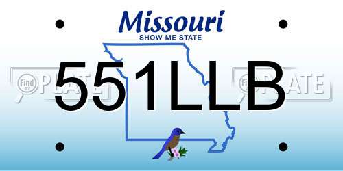 551LLB Missouri License Plate