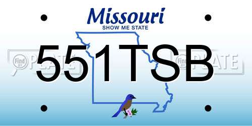 551TSB Missouri License Plate