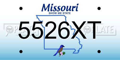 5526XT Missouri License Plate