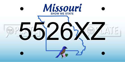 5526XZ Missouri License Plate
