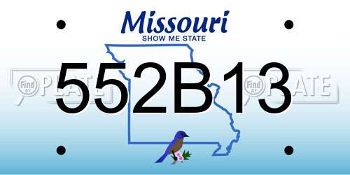 552B13 Missouri License Plate