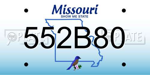 552B80 Missouri License Plate