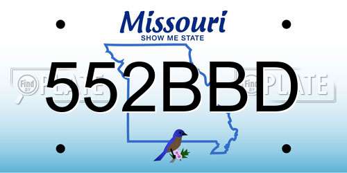 552BBD Missouri License Plate
