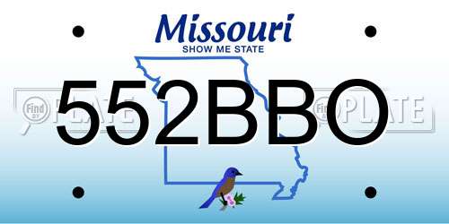 552BBO Missouri License Plate