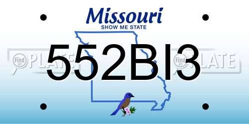 552BI3 Missouri License Plate
