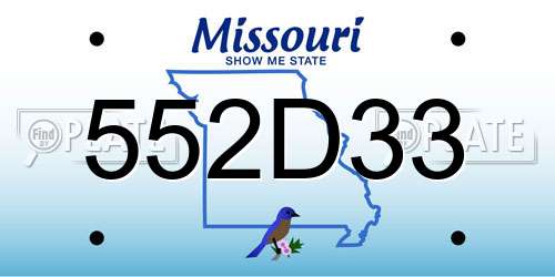 552D33 Missouri License Plate