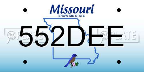 552DEE Missouri License Plate