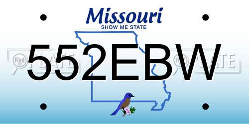 552EBW Missouri License Plate