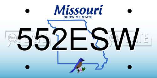 552ESW Missouri License Plate