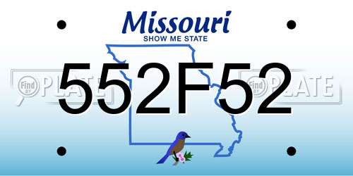 552F52 Missouri License Plate
