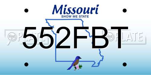 552FBT Missouri License Plate