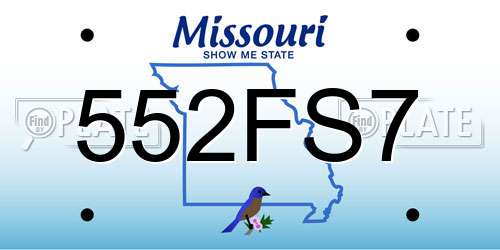 552FS7 Missouri License Plate