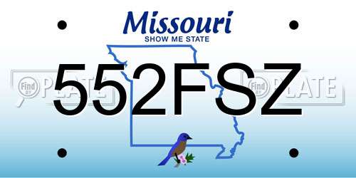 552FSZ Missouri License Plate