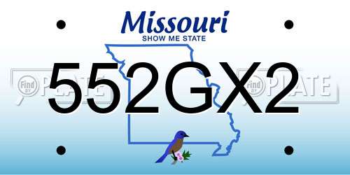 552GX2 Missouri License Plate