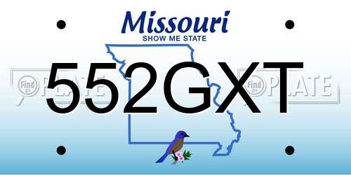 552GXT Missouri License Plate