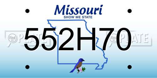 552H70 Missouri License Plate