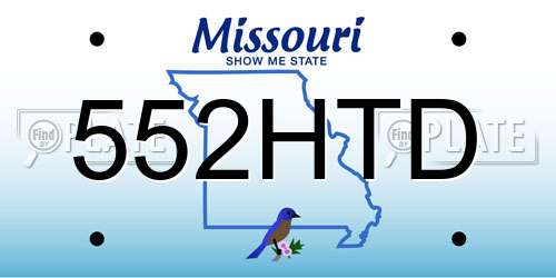552HTD Missouri License Plate